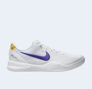 Nike Kobe 8 Protro White and Court Purple Shoes HF9550-100 - Picture 1 of 5