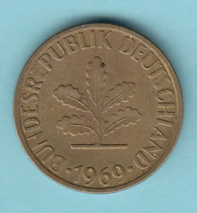 GERMANY 1969 5 pfennig - G - KM#107 -Bundesrepublik- R.584 circ. ABU - Picture 1 of 2