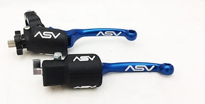 ASV F3 Front Brake Clutch Perch Levers Pair Pack Blue Dust Yamaha Banshee 350 - Picture 1 of 5