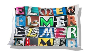 Funda de almohada personalizada con ELMER en foto de letras de signo - Imagen 1 de 1