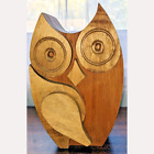 Wood Money Piggy Bank Owl Shaped Savings 7" Coin Jar Box Saver Great For Kids!