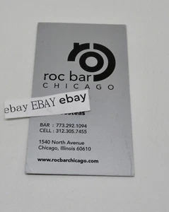 Biglietto da visita Roc Bar Chicago 1540 North Avenue Chicago Illinois Dino Costeas - Foto 1 di 2