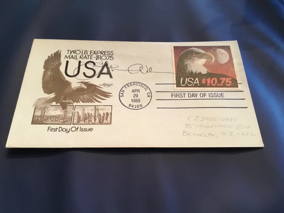 Fundas FDC 1985 #2122 dos lb. Tarifa de correo urgente $10,75 firmada hecha en EE. UU. Foto 1 de 2