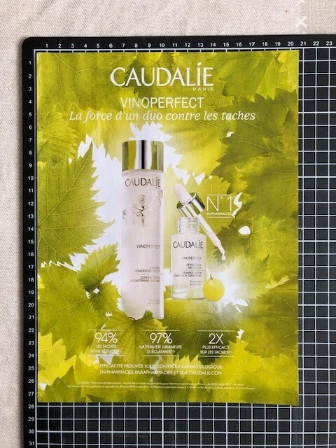 Publicité de presse- page de magazine de 2018 -Caudalie Vinoperfect- French Ad - Photo 1/1