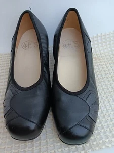Zapatos de cuero para dama 4 ES Equity, talla 3 negro motivo de media flor - Imagen 1 de 11