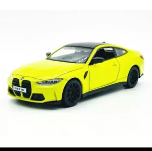 1:32 BMW M4 G82 Model Car Alloy Diecast Toy Vehicle Collection Kids Gift Yellow - Picture 1 of 5