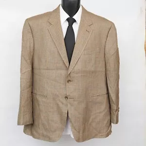 Abrigo deportivo Chaps Gold Houndstooth 100 % seda 2 botones ventilación única para hombre talla 44S - Imagen 1 de 11