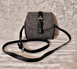 Harris Tweed Glen Appin Of Scotland Women's Houndstooth Tweed Mini Crossbody Bag - Picture 1 of 4