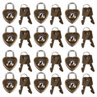  24 Pcs Mini Lock with Key for Diary Small Heart Padlock Cabinet