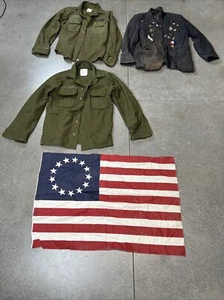 Military Vintage buttons American 13 Star Flag USA medals field shirt pins ARMY - Picture 1 of 24