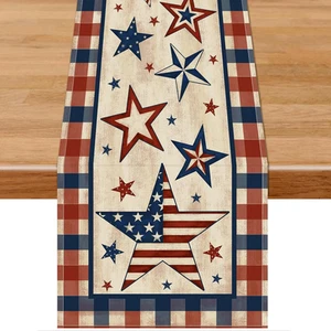 Stars and Stripes 4Th of July Table Runner, Patriotic Memorial Day Table Runn... - Picture 1 of 7