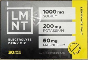 LMNT Zero Sugar Electrolytes LEMONADE Salt Drink Mix 30 Sticks EXP 2027 NEW - Picture 1 of 1