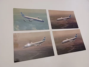 4 KLM Douglas DC-8 Intercontinental Jet Royal Dutch Airlines Vintage Postcards - Picture 1 of 7