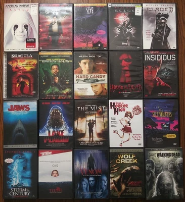 Lot of 20 Horror DVD Movies - Bats Blade Jaws Dracula Walking Dead Stephen King - Image 1 of 4