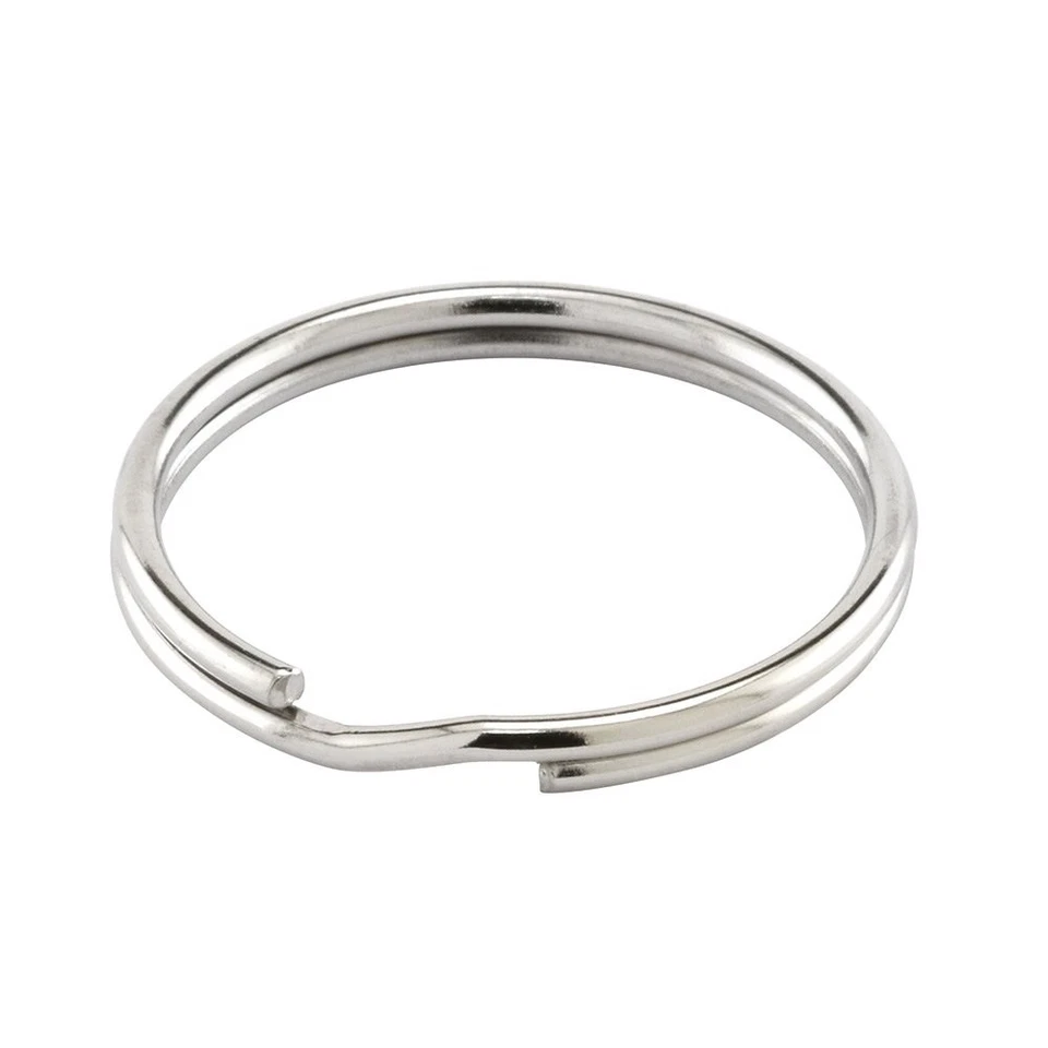 1-Inch Split Key Rings 10 Pack Tempered Steel Nickel-Plated MP66760 - Image 1 of 1