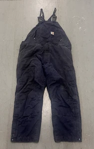 Carhartt FR Flame-Resistant Bib Overalls Dark Navy Blue Men's 42x30 Workwear PPE - Picture 1 of 9