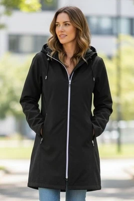 Abrigo/chaqueta Sunice Sport Soft Shell negro impermeable para coche con capucha para mujer talla L Foto 1 de 4