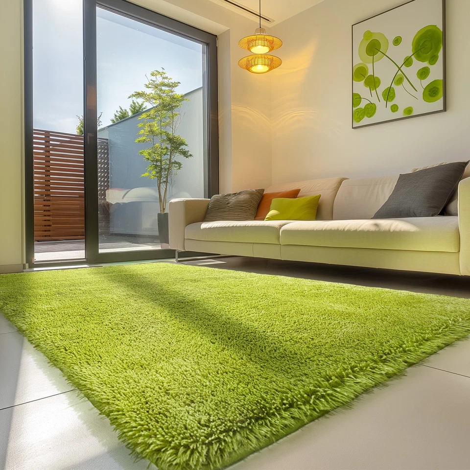 Alfombra de felpa suave - Alfombra peluda grande antideslizante para sala de estar y dormitorio Foto 1 de 4