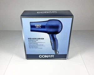 Conair 1875 Watt Mid-Size Hair Dryer & Styler in Medium Blue - BRAND NEW / MINT - Picture 1 of 4