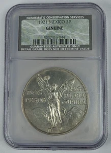 1921 Mexico Silver 2 Pesos Independence Centennial - Ultra Rare NCS NGC Slab - Picture 1 of 9