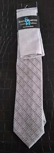 Gray STEVE HARVEY Celebrity Edition Men's Tie & Pocket Square NEW - Picture 1 of 6