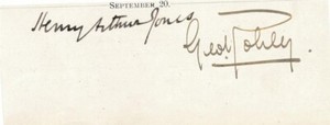 Henry Arthur Jones- Signed Card (Major British Playwright & George Robey)