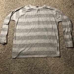 Camisa Burnside Manga Larga Para Hombre Talla L Grande Gris Rayas Botones Clásicos - Imagen 1 de 5
