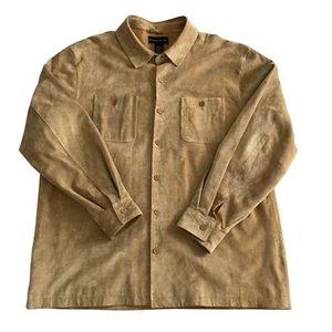 Croft & Barrow Mens Suede Leather Shacket Jacket Tan Retro Western Size XL Tall - Picture 1 of 8