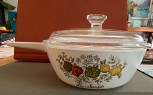 Vtg Corning Ware Spice of Life La Sauge Sauce Pan W/Lid P-81-B 1 Pint - Picture 1 of 4