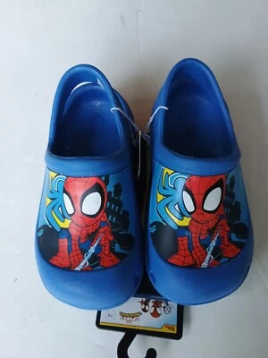 Marvel Sppidey Spiderman Blue With Graphic Size 7-8 Childs Clogs Sandals Summer - Image 1 of 3