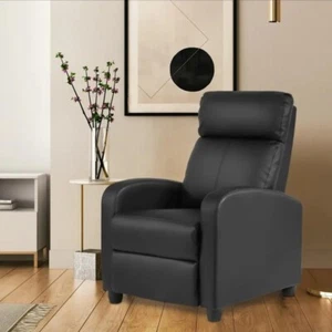 Faux Leather Manual Recliner Sofa Modern Furniture With Padded Backrest - Picture 1 of 8