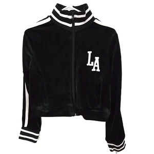 Sws Athletics Size Medium Women's Black L.A Logo Crop Top Jacket - Picture 1 of 11