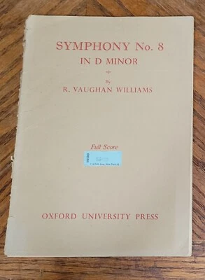 SYMPHONY NO. 8 IN D MINOR -VAUGHAN WILLIAMS -FULL SCORE-OXFORD UNIVERSITY PRESS - Image 1 of 4