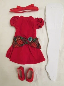 Red Velvet Betsy McCall Tonner 14" Doll Outfit Christmas Holiday Dress Shoes - Picture 1 of 5