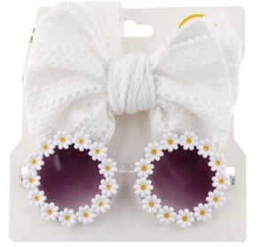 2pc set Baby- Todler Headband with daisy sunglasses - Picture 1 of 2