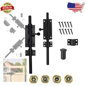 9.6 Inch Outdoor Barrel Bolt Latch - Easy Install Heavy Duty Security Solution - Picture 1 of 8