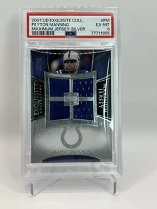 2007 UD Exquisite Peyton Manning Silver Maximum Game Used Jersey #PM /75 PSA 6 - Picture 1 of 5