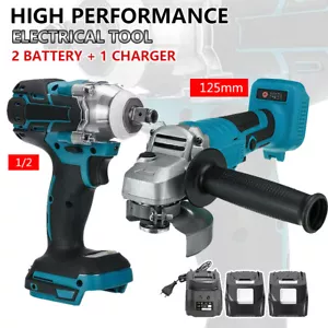 For Makita 125mm Angle Grinder & Impact Wrench Tool Combo Kit - Picture 1 of 12