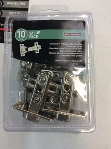 Liberty 10 Pack 110 Degree Full Overlay Frameless Hinges Nickel (GG2) - Picture 1 of 2