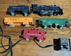 Vintage Marx Train Southern Pacific 490 mit 4 Rad Plastikwagen selten funktioniert gut - Bild 1 von 13