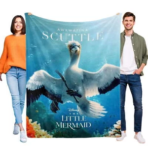 The Little Mermaid Scuttle Scuttle Throw Blanket for Kids Gifts Home Decor - Picture 1 of 7
