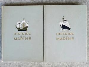Histoire de la Marine 2 volume book set 1966 l’illustration les 2 tomes livres - Bild 1 von 22