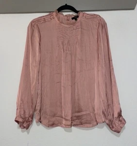 J. Crew Ruffleneck Drapey Top In Blush Pink SZ S - Picture 1 of 8