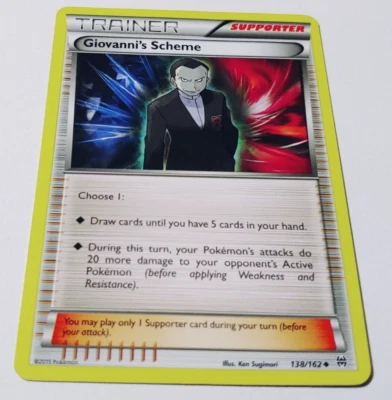 Giovanni's Scheme #138/162 BREAKthrough Uncommon Trainer Pokemon Card - Image 1 of 2