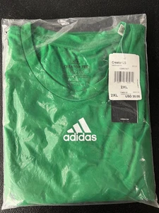 Camiseta Adidas Creator LS Verde Blanca 2XL Ropa Deportiva Ajuste Cómodo - Imagen 1 de 4