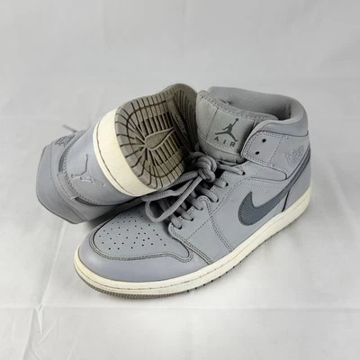 Tênis de basquete Nike Air Jordan 1 Mid Wolf cinza masculino tamanho 8.5 retrô OG - Imagem 1 de 4