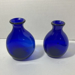 Vaso/Decanter a goccia blu cobalto soffiato a mano senza marchio - Foto 1 di 21