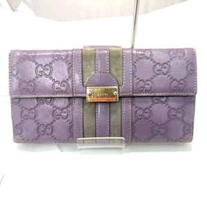 Gucci Guccissima Leather Long Wallet Velour Trim Embossed Logo Purse MWa1114 - Picture 1 of 20