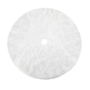  Falda de felpa para árbol de Navidad - Cubierta base redonda blanca como la nieve para árbol de Navidad 31 pulgadas - Imagen 1 de 8