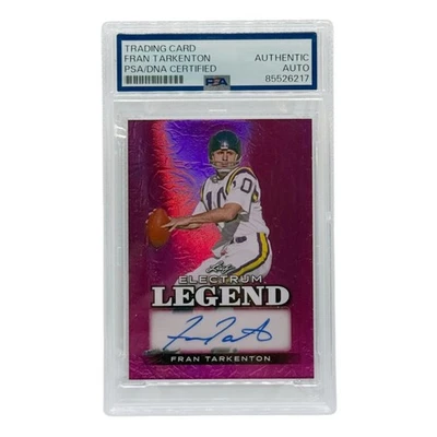 Fran Tarkenton Autographed 2024 Leaf Purple Electrum PSA Authenticated - Image 1 of 2